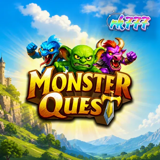 Tampilan visual slot Monster Quest dengan tema ksatria dan monster